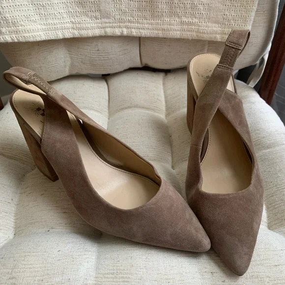 Vince Camuto Suede Sling Back Heel - Picture 1 of 8